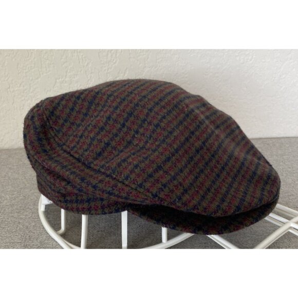 Totes Plaid Newsboy Hat Cap Wool Blend Brown One Size - Picture 1 of 10